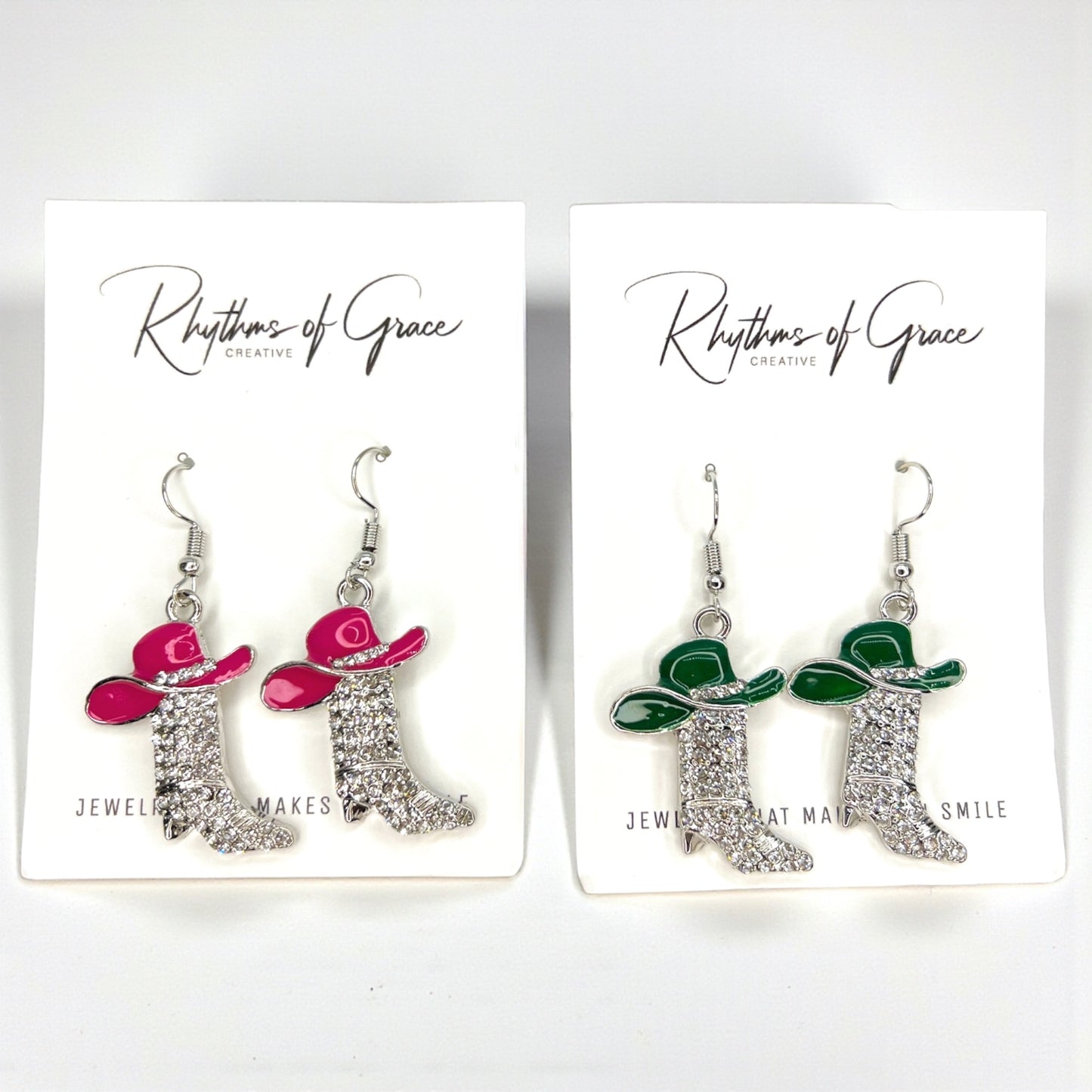 Rhinestone Cowgirl Boot Earrings | Western Rodeo Statement Earrings | Bachelorette Cowgirl Accessories