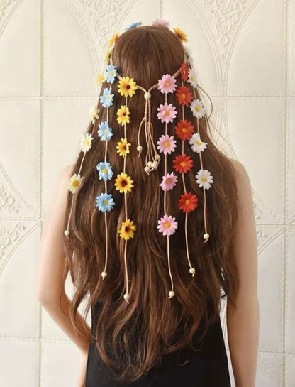 Flower Child Headband - Floral Headpiece, Flower Headband, Flower Headpiece, Sunflower Headpiece - Rhythms of Grace Creative