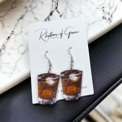 Rum & Coke Cocktail Earrings - Perfect for Happy Hour, Bartenders & Drink Lovers!