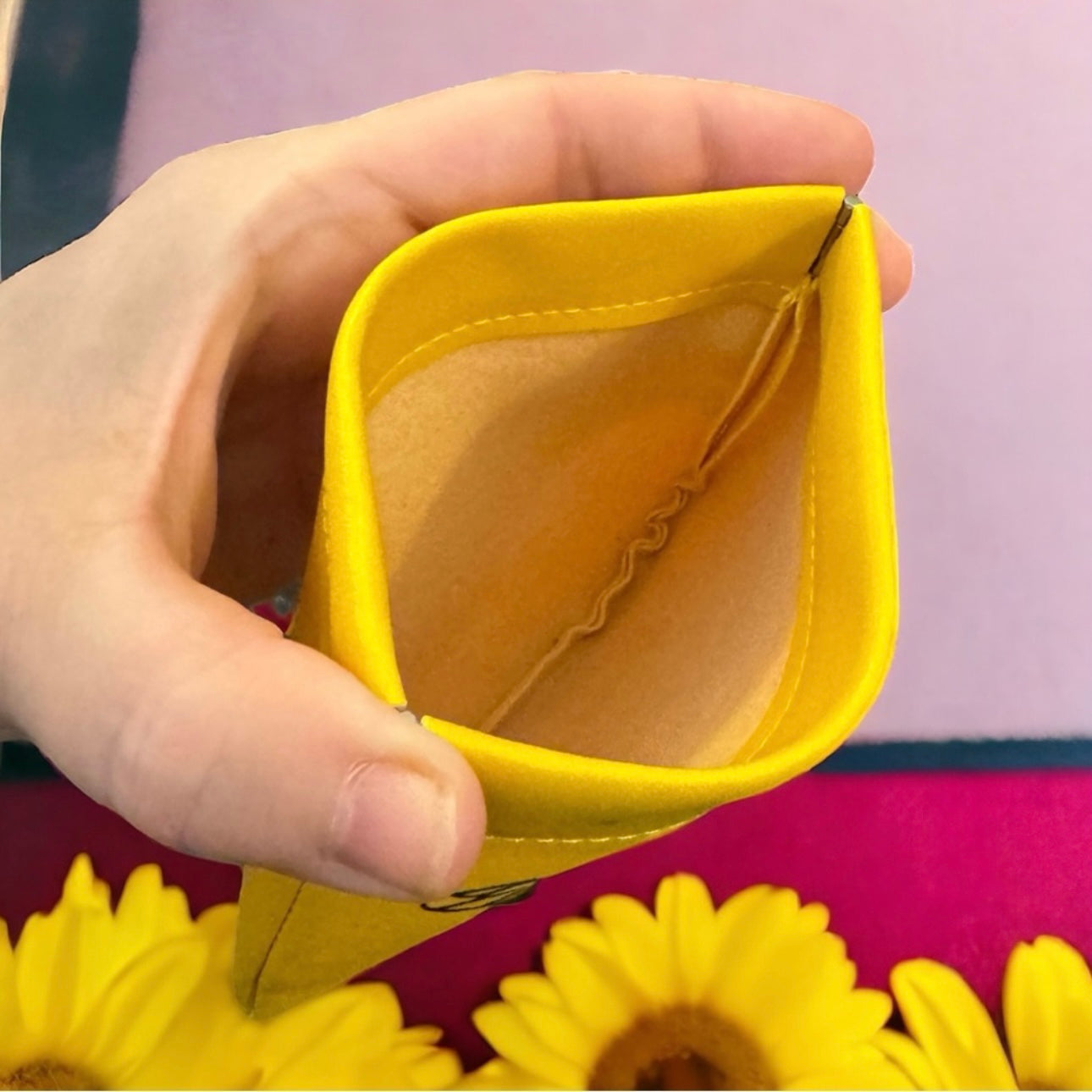 Charming Yellow Faux Leather Coin Purse “Be Yourself” - Brand New, Gift
