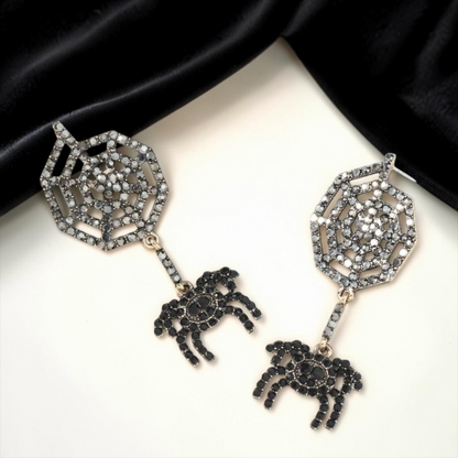 Enchanting Rhinestone Spider Earrings - Spooktacular Style for Every Occasion!