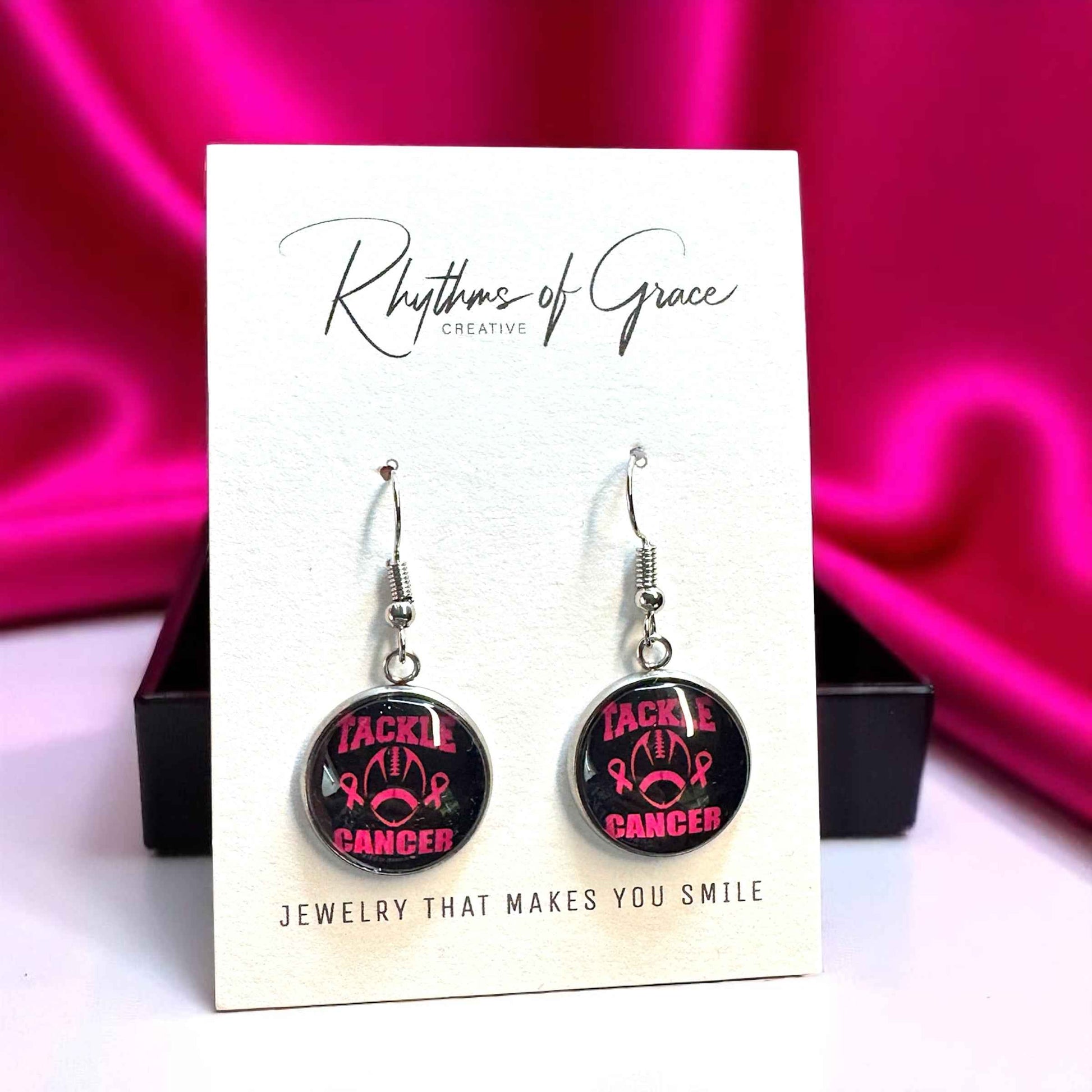 Fight Like a Girl (and Look Fabulous Doing It!) - Breast Cancer Awareness Earrings 💖