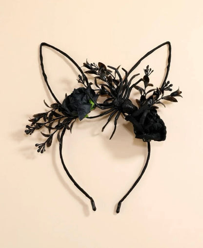 Halloween Headband - Handmade Headpiece, Halloween Headpiece, Skull Bow, Skull Headpiece - Rhythms of Grace Creative