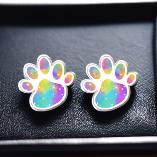 Paw-sitively Colorful Stud Earrings – Perfect Gift for Animal Lovers!