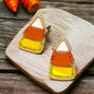 Candycorn Earrings - Halloween Earrings, Candy Earrings, Halloween Accessories, Halloween Earrings, Rhinestone Earrings, Halloween Accessories, Candy Corn - Rhythms of Grace Creative