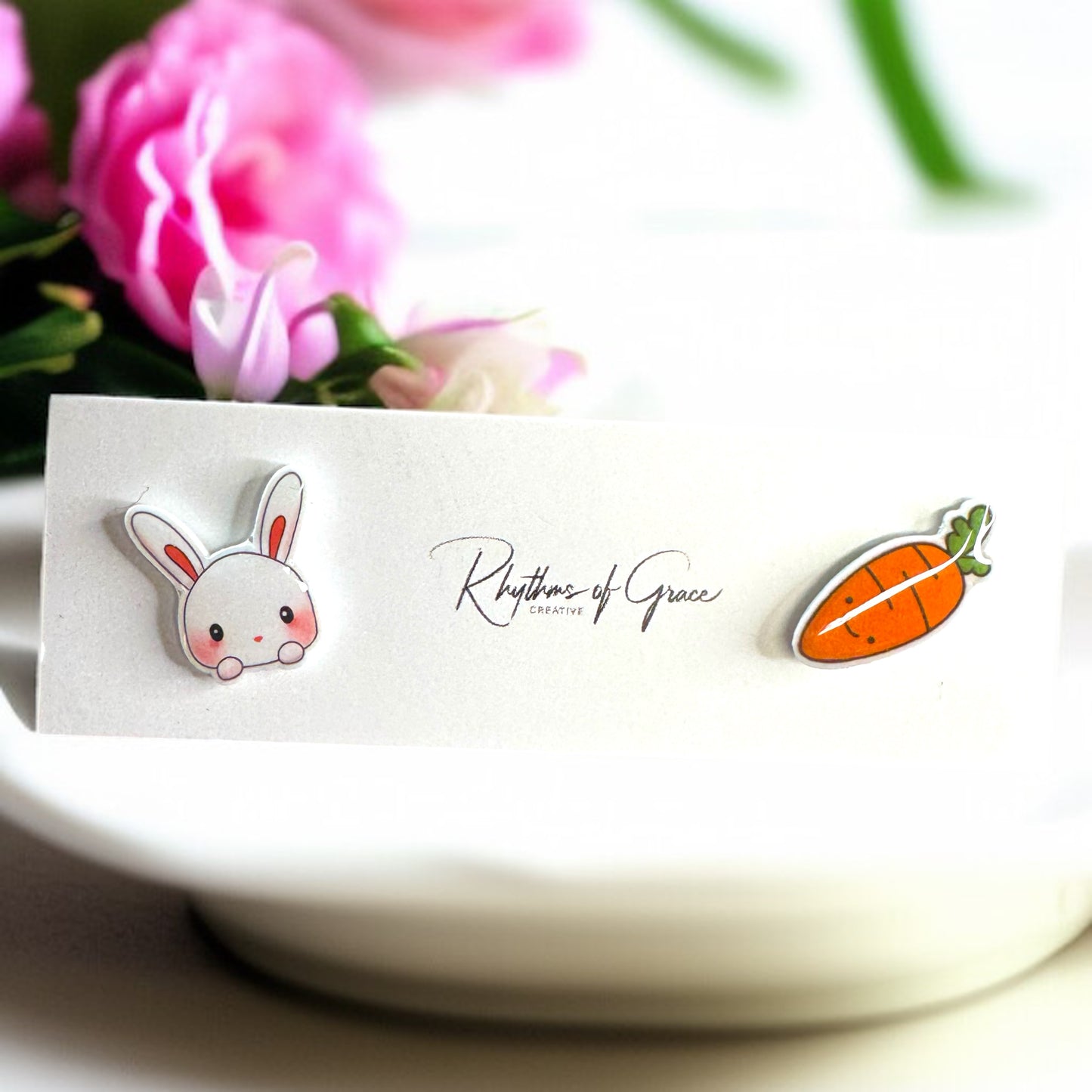 Adorable Duo Stud Earrings – Moo, Hop, and Delight! 🎉