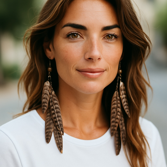 Boho Chic Feathered Dangle Earrings - Wild & Free Country Vibes!