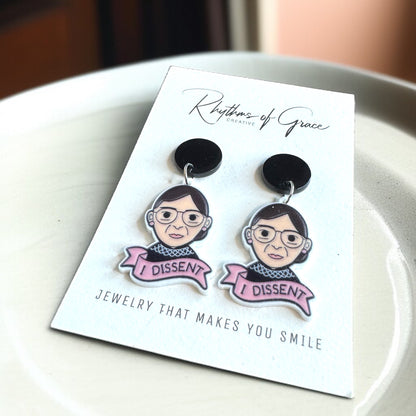 RBG Dangle Earrings: Wear Your Dissent in Style!