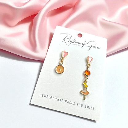 Whimsical Wonderland: Alice in Wonderland Mismatched Earrings ⏰