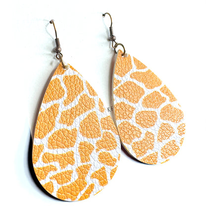 Go Wild with Giraffe Print Teardrop Dangle Earrings – Chic, Fun & Personalizable!