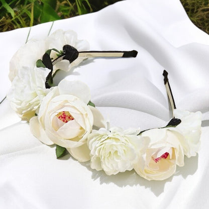 Blooming Beauty: White Flower Headband for the Perfect Boho Chic Look! - Rhythms of Grace Creative
