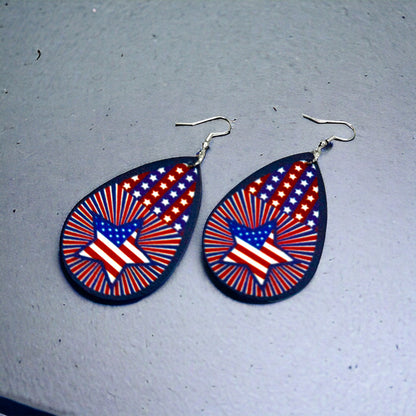 Patriotic Red, White, and Blue Teardrop Dangle Earrings – 4 Unique Styles