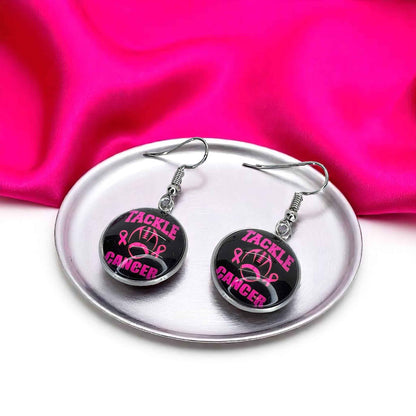 Fight Like a Girl (and Look Fabulous Doing It!) - Breast Cancer Awareness Earrings 💖