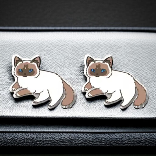 Purr-fectly Chic Siamese Cat Stud Earrings