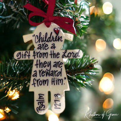 Handmade Child Christmas Ornament - A Cherished Personality Keepsake!