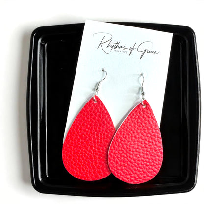 Teardrop Dream Earrings: Colorful Faux Leather Dangles for Every Occasion!