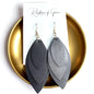 Bold Black Layered Faux Leather Earrings - Lightweight Drop Design!