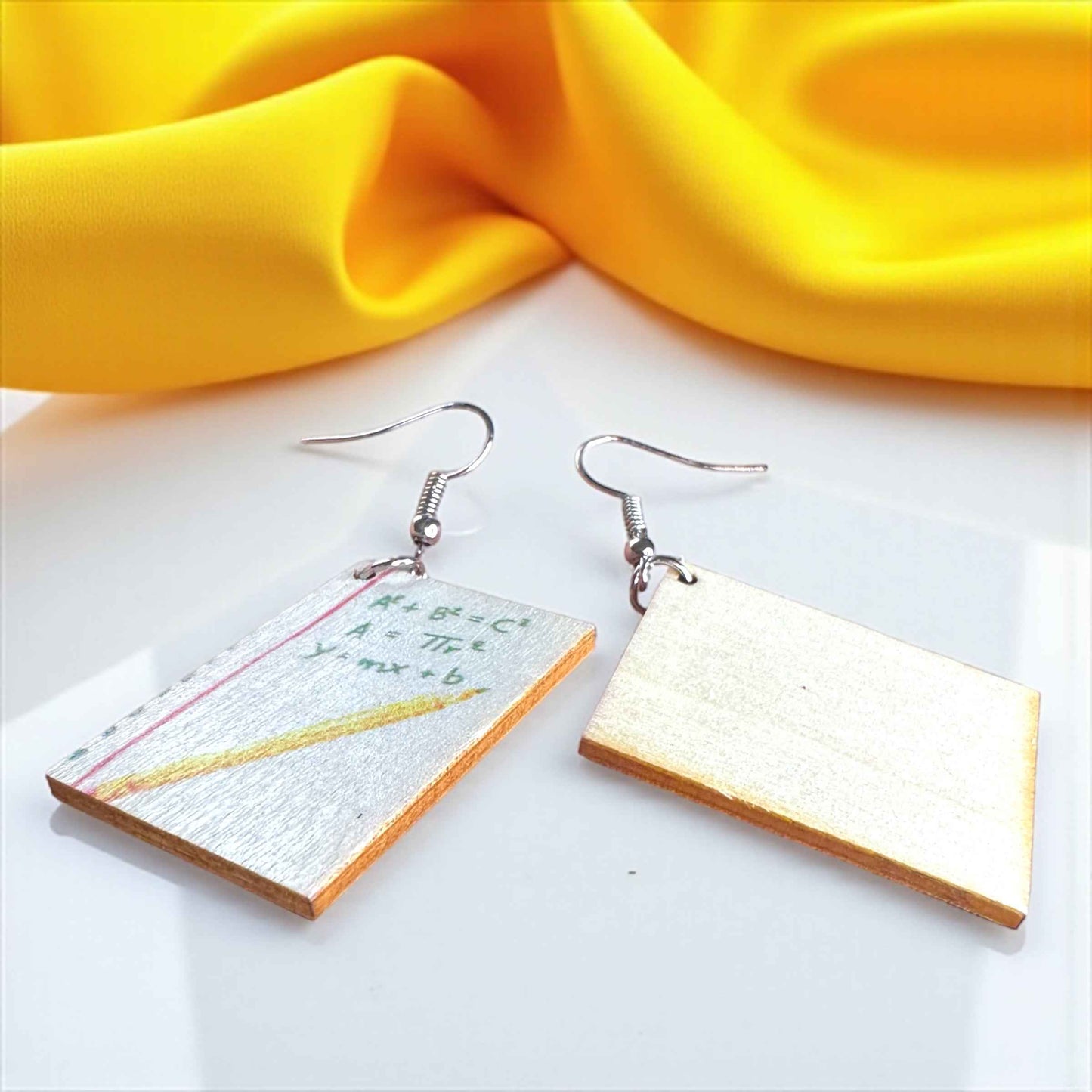 Math Made Stylish: Wooden Math Teacher Drop Earrings – Smart, Fun & Totally You!