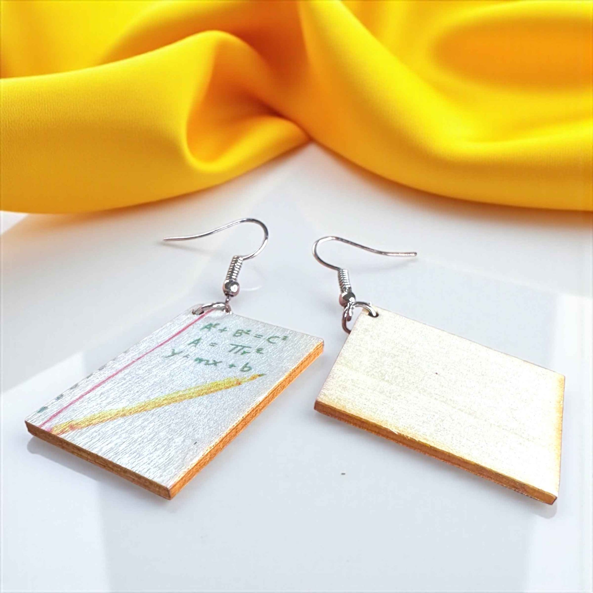 Math Made Stylish: Wooden Math Teacher Drop Earrings – Smart, Fun & Totally You!
