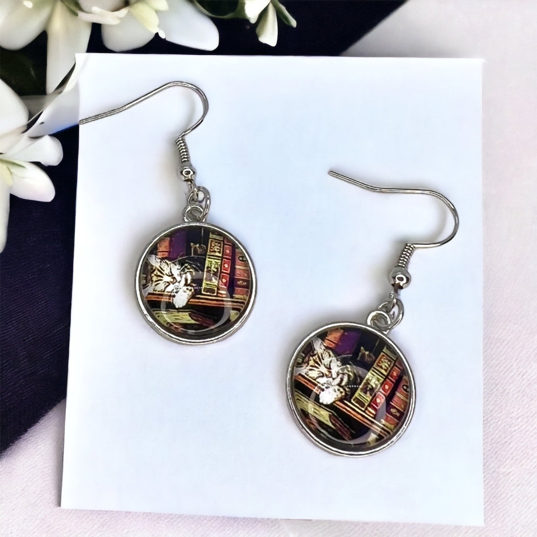 Purr-fectly Bookish: Cat Earrings for Every Book Lover! 📚🐾 - Rhythms of Grace Creative