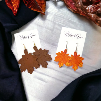 Fall in Love with Autumn: Handmade Maple Leaf Earrings! - Rhythms of Grace Creative