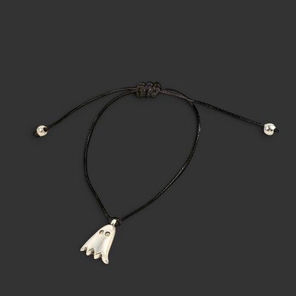 Spellbinding Halloween Wish Bracelet with Silver Ghost Charm! 👻