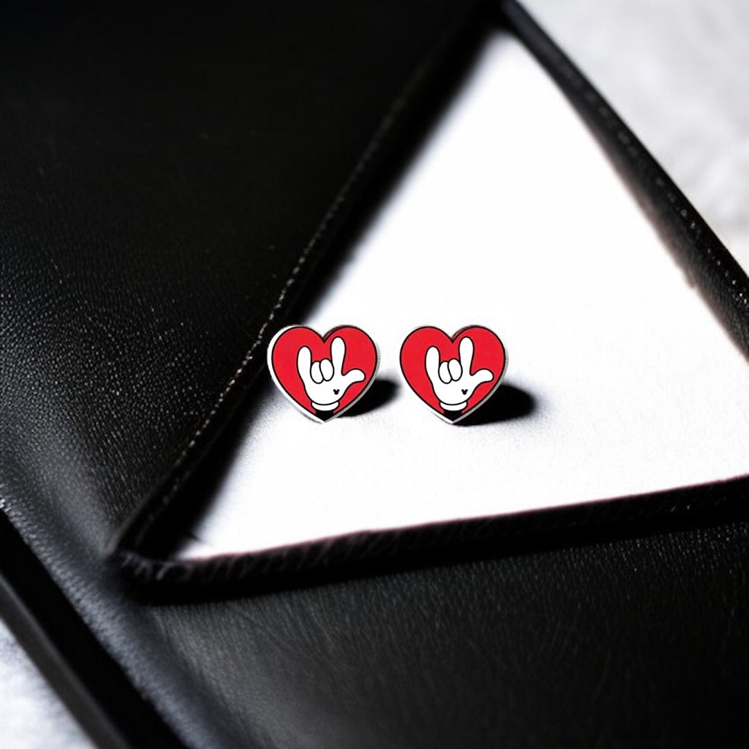 Spread the Love: "I Love You" Sign Language Stud Earrings