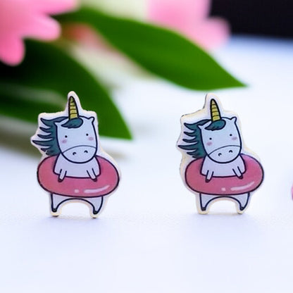 Choose Your Vibe: Unicorn or Sloth Beach Bum Stud Earrings!