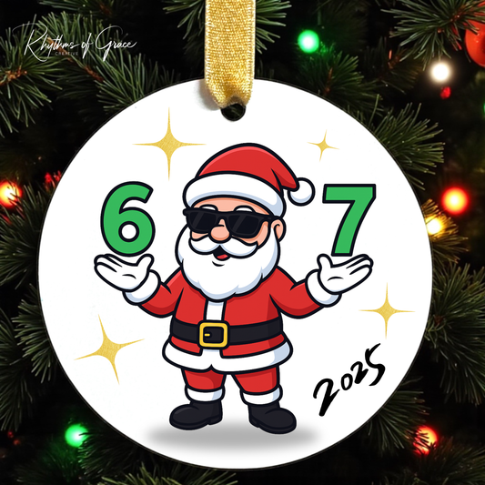 "Santa 6-7" Ornament – Sleighin' the Holiday Game!