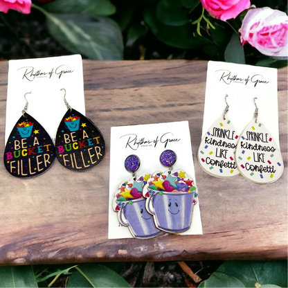 Sprinkle Kindness Everywhere with Bucket Filler Earrings!🌟 - Rhythms of Grace Creative