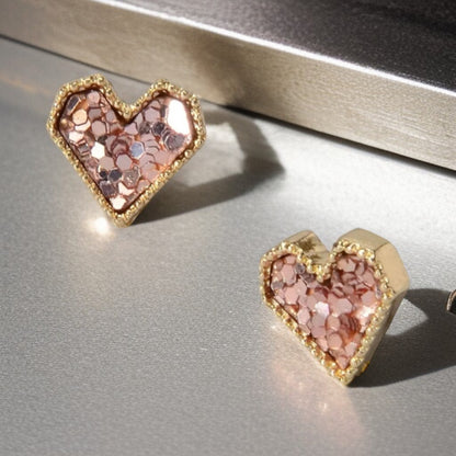 Love at First Sparkle: Dazzling Pink Heart Earrings!
