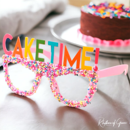 Caketime Sunglasses - Happy Birthday, Birthday Accessories, Cake Accessories, Birthday Queen - Rhythms of Grace Creative