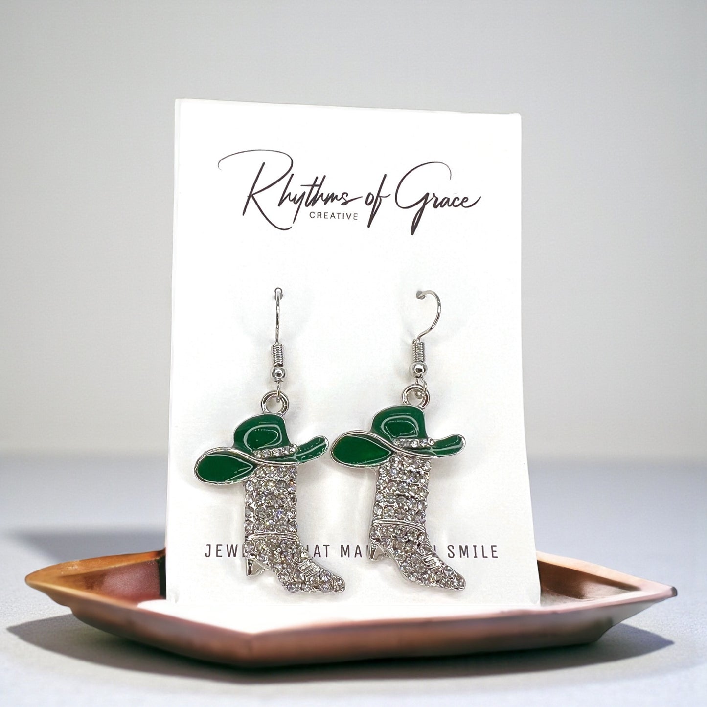 Rhinestone Cowgirl Boot Earrings | Western Rodeo Statement Earrings | Bachelorette Cowgirl Accessories