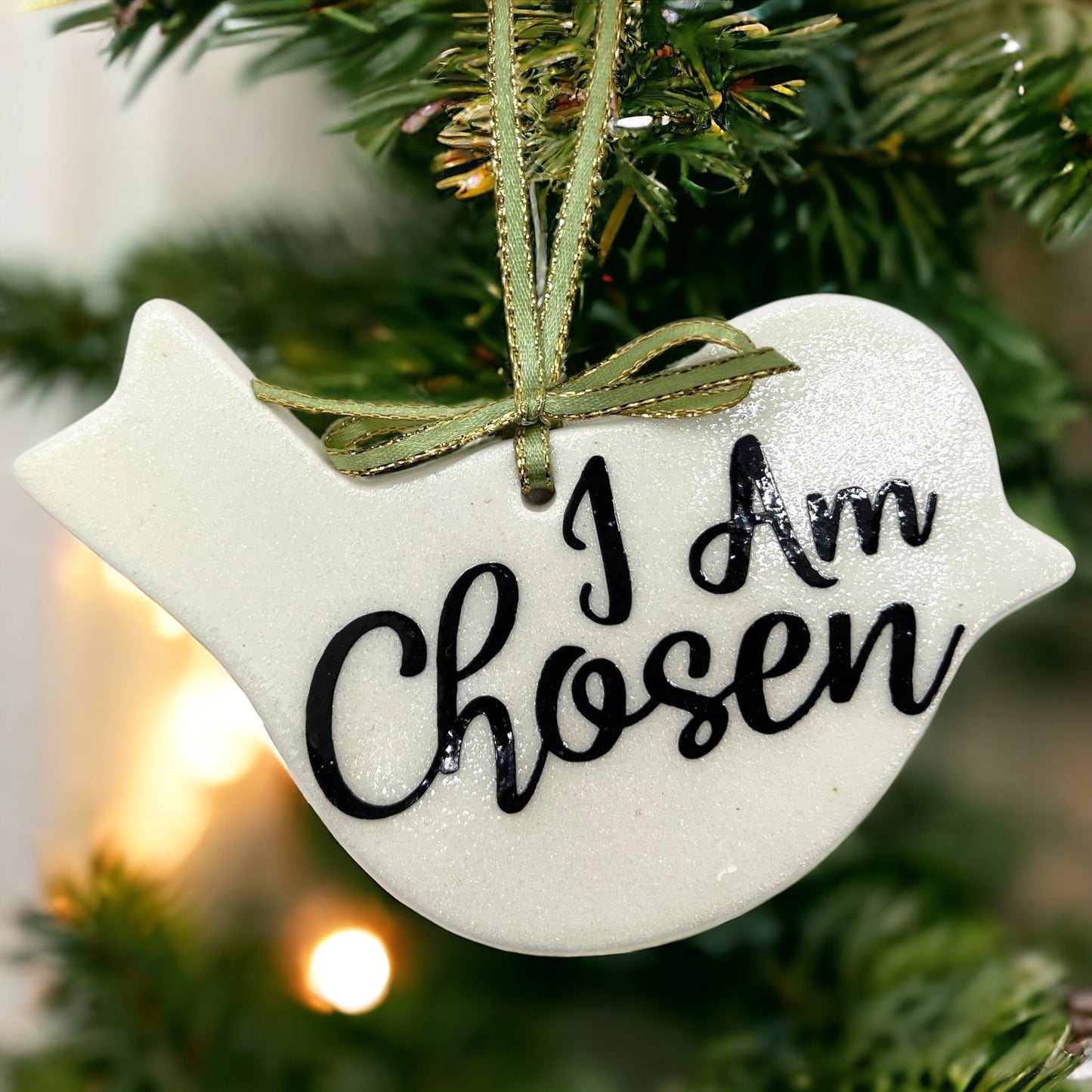 "I Am Chosen" Baptism Ornament – Celebrate Faith & Milestones with a Touch of Grace!