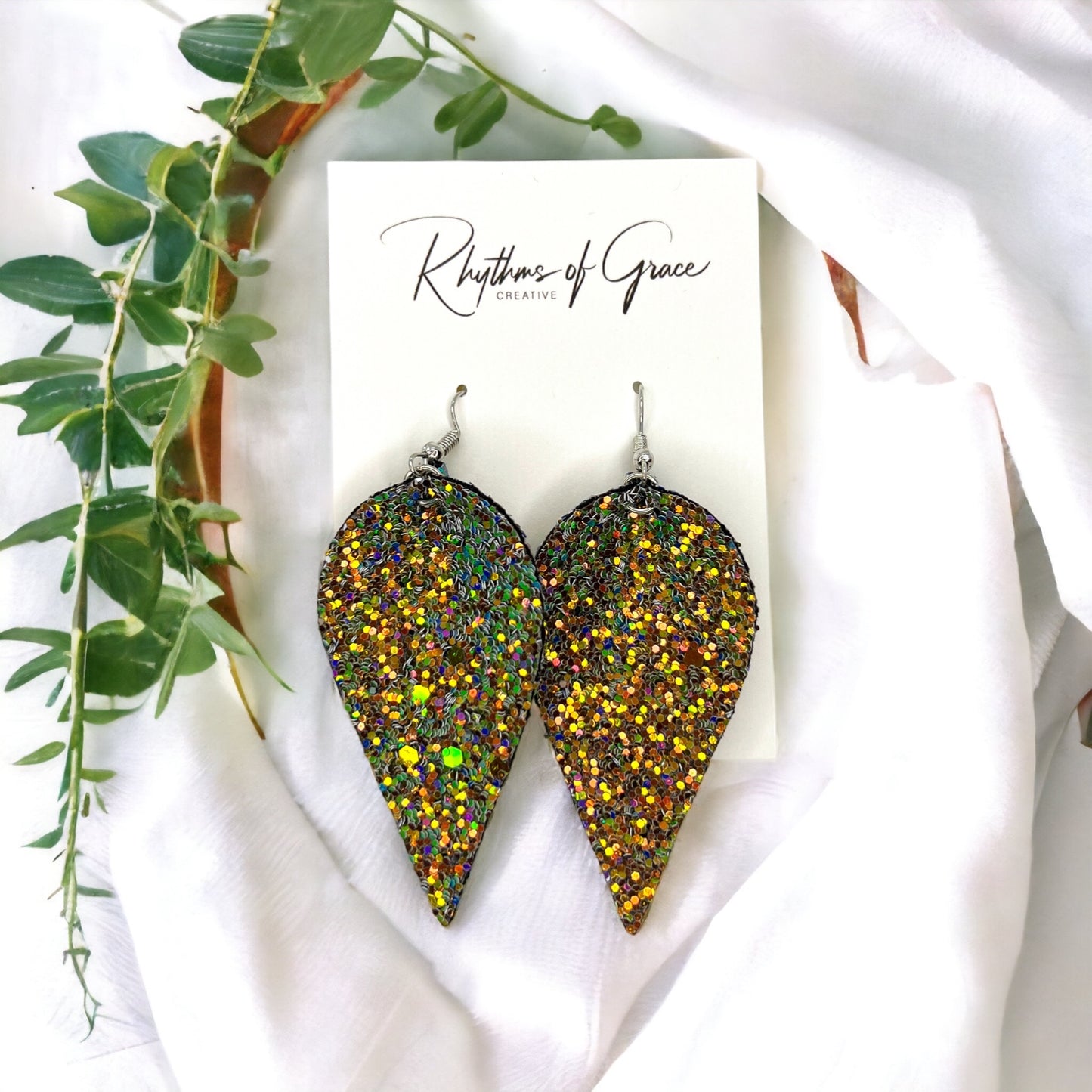 Glitter Teardrop Earrings – Where Sparkle Meets Sass ✨ - Rhythms of Grace Creative