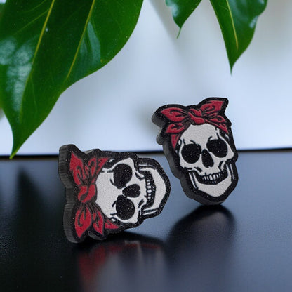 Spook-tacular Skull Studs: Cute Halloween Earrings for a Fang-tastic Look!