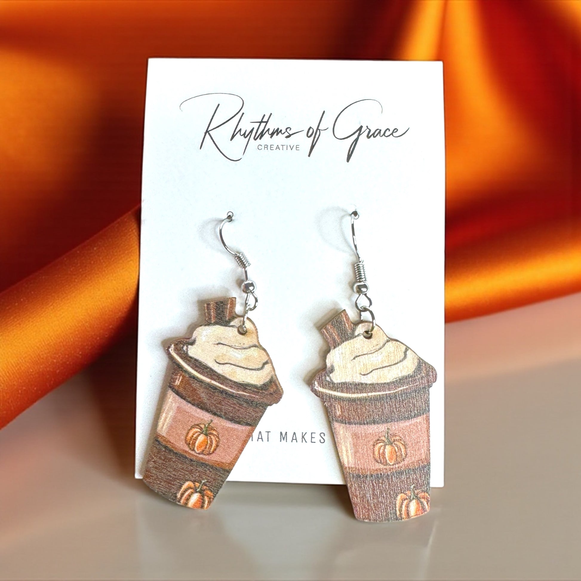 Pumpkin Spice & Everything Nice Earrings 🎃☕ - Rhythms of Grace Creative