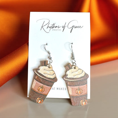 Pumpkin Spice & Everything Nice Earrings 🎃☕ - Rhythms of Grace Creative