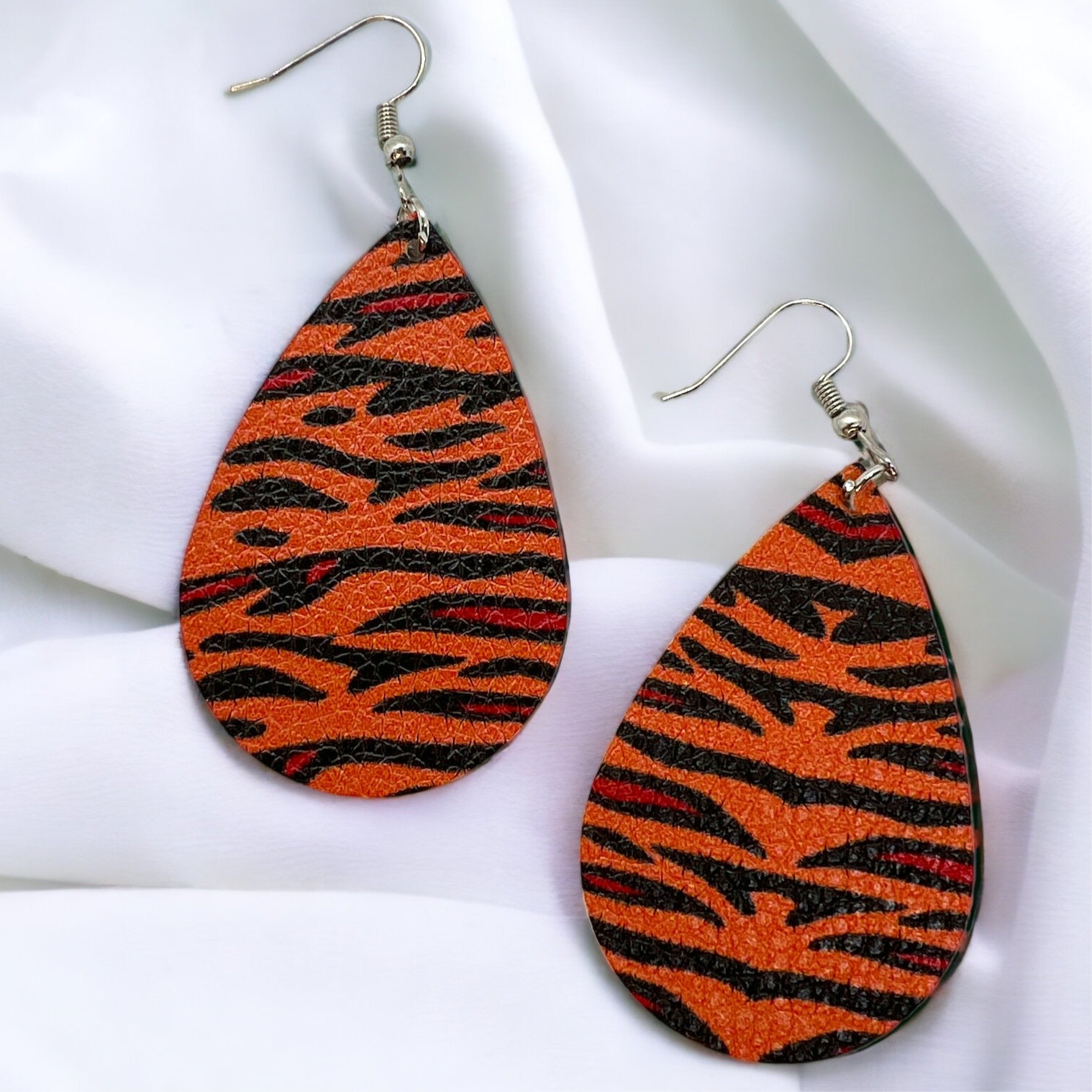 Roar with Style: Tiger Teardrop Dangle Earrings - Rhythms of Grace Creative