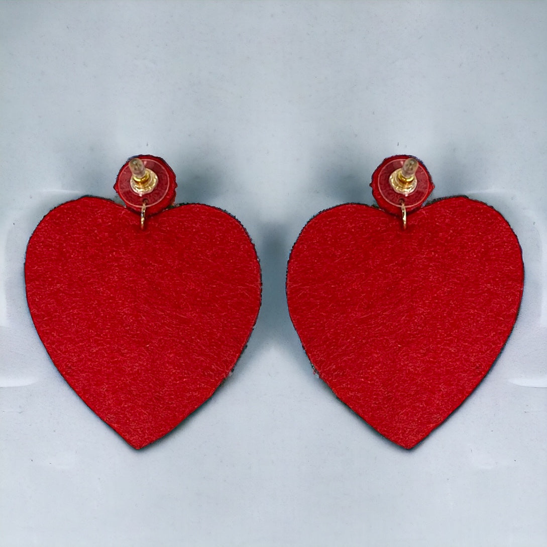 Heartfelt Dangles: Choose Your Vibe with Red or Black Beaded Heart Earrings!