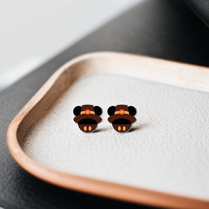 Thanksgiving Chic: Adorable Mouse Ears Pilgrim Hat Stud Earrings!
