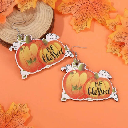 Be Blessed Earrings - Thanksgiving Earrings, Thanksgiving Accessories, Turkey Trot, Autumn Earrings - Rhythms of Grace Creative