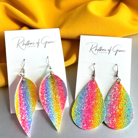 Sparkle and Shine with Neon Glitter Earrings