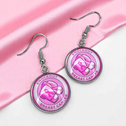 Fight Like a Girl (and Look Fabulous Doing It!) - Breast Cancer Awareness Earrings 💖