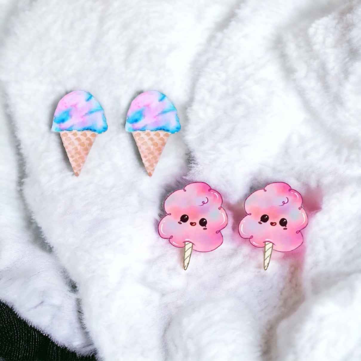Sweeten Your Style: Adorable Cotton Candy Stud Earrings!