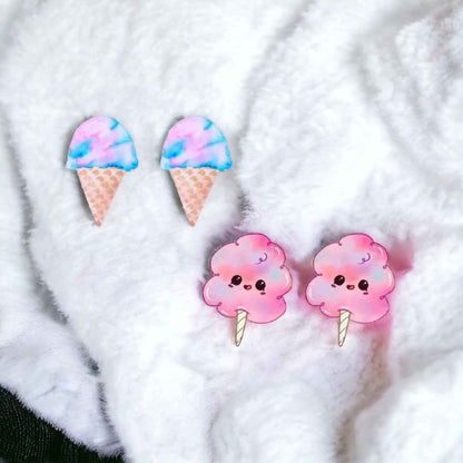 Sweeten Your Style: Adorable Cotton Candy Stud Earrings!
