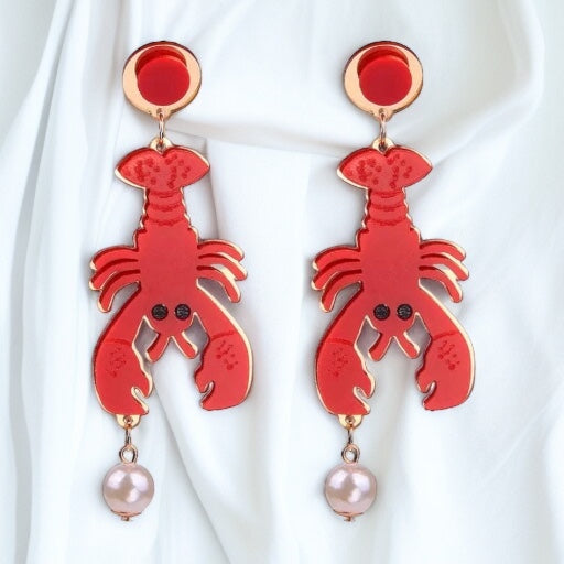 Crawfish Craze: Sparkly Dangle Earrings for Cajun Magic! 🦞 - Rhythms of Grace Creative