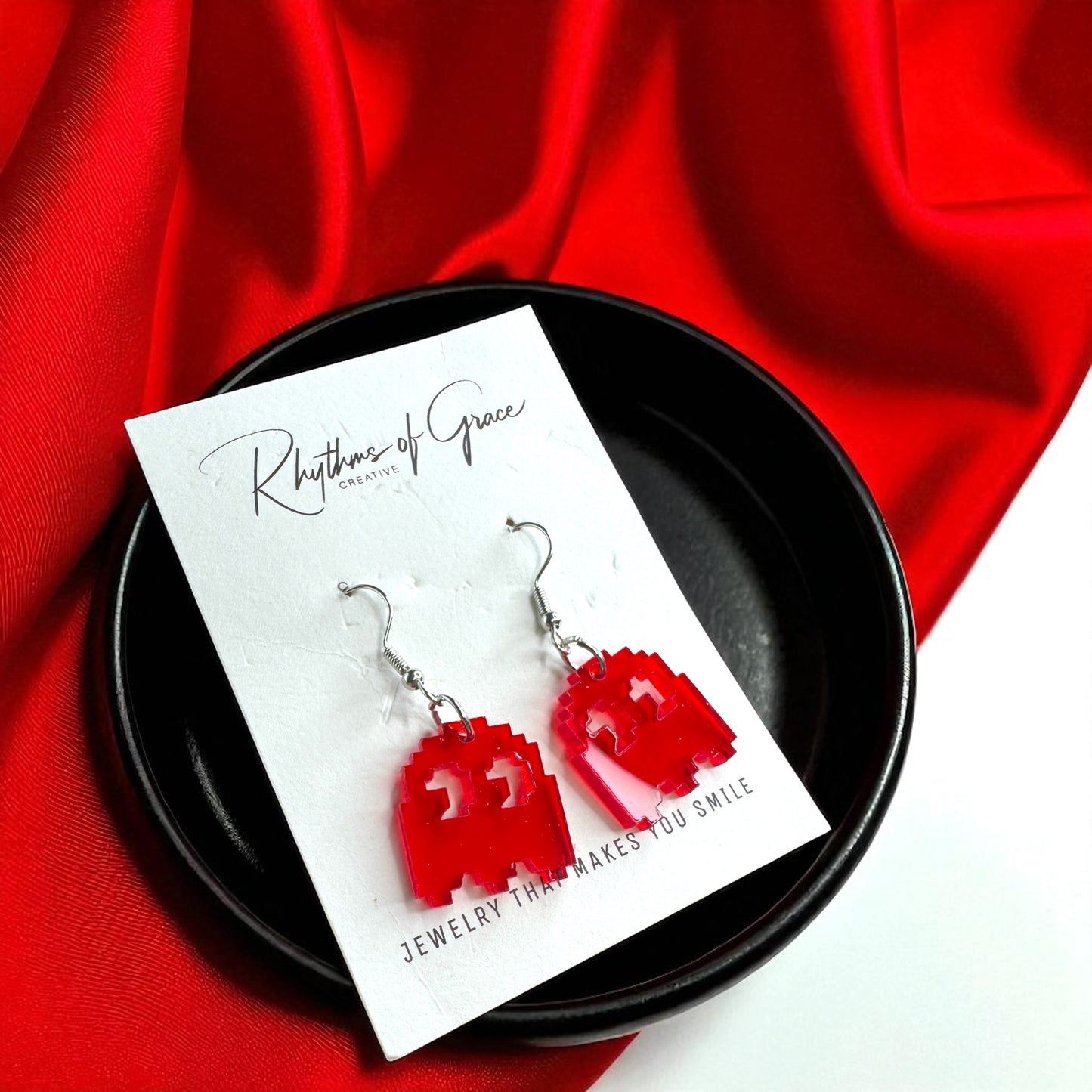 PAC-MAN Party Earrings Set - Embrace 80's Retro with Handmade Dangle Fun! - Rhythms of Grace Creative