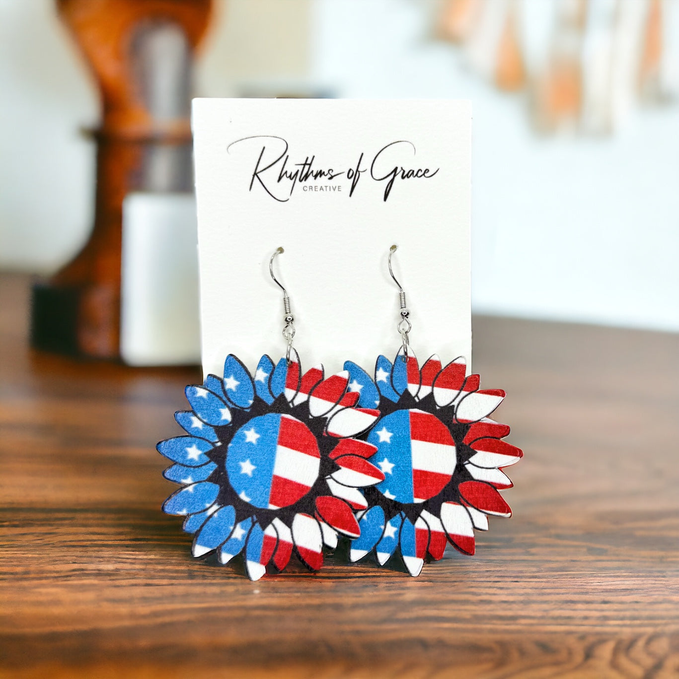 Patriotic Red, White & Blue Earring Bundle - Set of 4, Fourth of July, Stars & Stripes, SALE