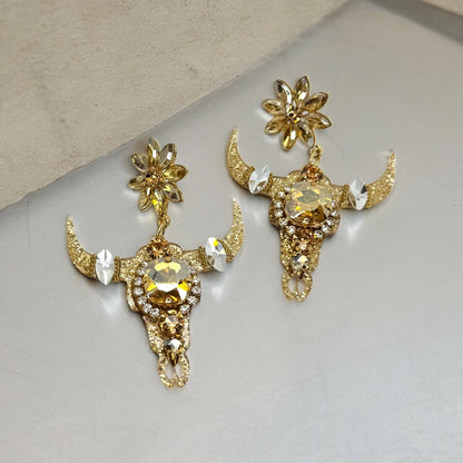 Stunning Western Inspired Rhinestone Dangle Earrings - Boho Jewelry Statement Piece